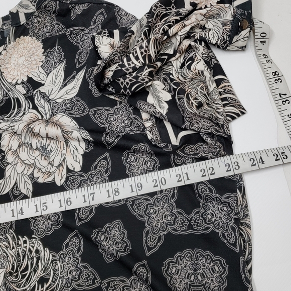 Point Zero Floral 1/4 Zip Long Sleeve Top Pullover Neutral Women's Size XL - Picture 12 of 14